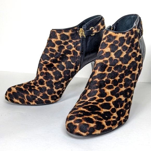 NWOT Longchamp Cheetah Animal Print Le Pliage Heritage Heeled Bootie Size 38 - Picture 6 of 12